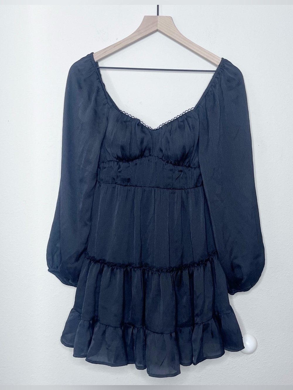 Altar’d State Black Babydoll Mini Dress Size XS Edythe Gothic Whimsical